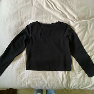 Black chiffon long sleeved blouse